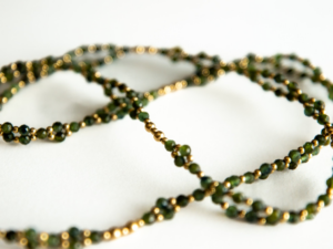 Tantric Necklace: Emerald and Stainless Steel