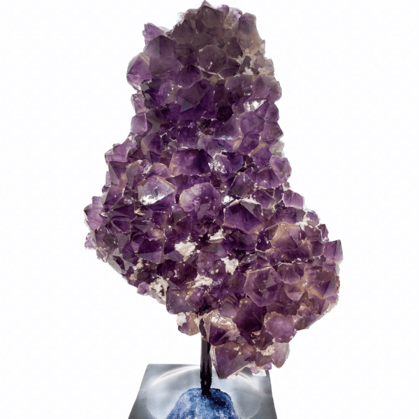Large Crystal Cluster Amethyst Centerpiece with Stand